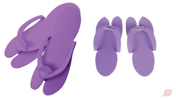 Еднократни козметични чехли за педикюр Розови, Черни, Лилави - Image 3